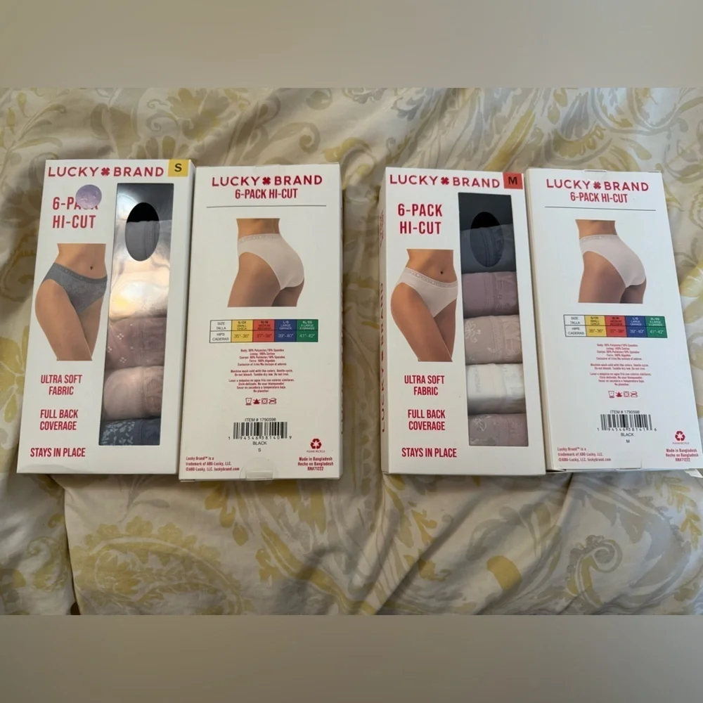 Lucky Brand 6-Pack Hi-Cut Panties Sz -S